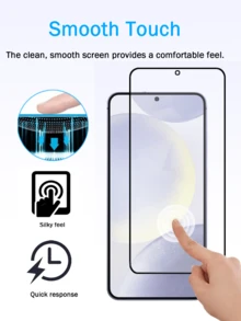 2pcs Full Coverage Tempered Glass Screen Protector, Bubble-Free, No Edges, Easy Installation, Suitable For Galaxy & Other Models, Full Screen Coverage Gift, Suitable For Birthdays, Easter, Presidents' Day, Etc. To Give To Family And Friends As Mobile Phone Screen Protector, Phone Accessories. Waterproof Shockproof Anti-Fall Anti-Fall Scratch Resistant Anti-Fingerprint - Black - View 5