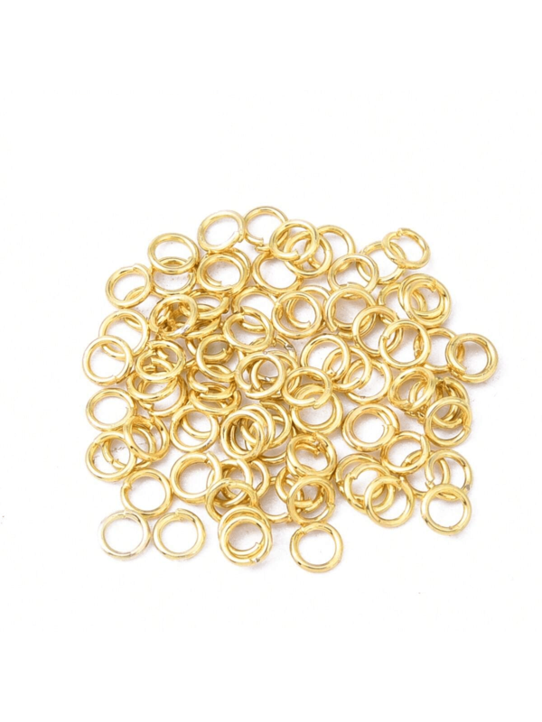 Approx. 100pcs Multi-Size Gold Stainless Steel Split Rings, DIY Jewelry Findings Suitable For Earrings, Bracelets, Necklaces