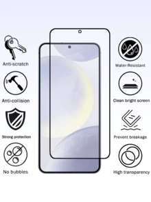 2pcs Full Coverage Tempered Glass Screen Protector, Bubble-Free, No Edges, Easy Installation, Suitable For Galaxy & Other Models, Full Screen Coverage Gift, Suitable For Birthdays, Easter, Presidents' Day, Etc. To Give To Family And Friends As Mobile Phone Screen Protector, Phone Accessories. Waterproof Shockproof Anti-Fall Anti-Fall Scratch Resistant Anti-Fingerprint - Black - View 7