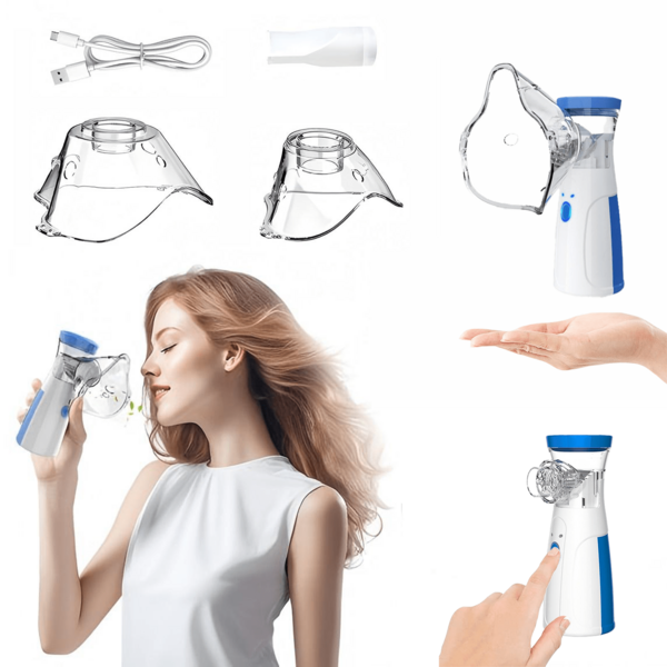 Nébuliseur portable à main avec entretoise à maille et accessoires, convient pour la maison et les déplacements en extérieur