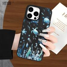 Funda protectora para phone con orificios grandes, diseño de algas marinas verdes, compatible con phone 16 Pro, 16, 15 Pro, 14, 14 Plus/14 Pro, 13, 13 Pro, 12 Pro y 11/11 Pro. Regalos para cumpleaños y celebraciones. - Blanco - Ver 2