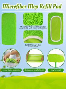 1 Pack/4 Packs/6 Pack, Elastic Band Flat Mop Cloth - Super Absorbent, Washable, Durable, Easy To Clean, Soft, Dust Mop Head Refill - Ideal For Cleaning Supplies And Home Maintenance, Microfiber Mop Pads Are Reusable (This Is A Small Size Mop Cloth, Suitable For Sizes 25.4*11.5 Cm Mop Board, Please Check The Picture And Size Carefully Before Purchasing) , Strong Absorption, Pet Hair Removal