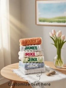 Custom Embroidered Bath Towels, Personalized Towels/Bath Towels, Custom Bath Towels, Personalized Towel/Bath Towel Sets, Monogrammed Bath Towels, Ornamental, Breathable Comfortable For Anniversaries For Valentine's Day, For Mother's Day, For Father's Day, For Graduation, For Weddings, For Housewarming, Multi-Functional, Ornamental, High-Quality, Colorful, Modern, Custom, Ideal Gifts For Her, Tea Room, For Valentine's Day, For Mother's Day, For Father's Day, For Graduation, For Weddings, For Housewarming,High-Quality,Colorful,Modern,Custom,Personalized,Unique,Ideal Gifts For Him,Ideal Gifts For Her,Boyfriend,Dad,Girlfriend,Mom,Family,Friends,Tea Room,Home,Garden,Office,For Graduation,For Weddings,For Housewarming Shower Towels For Beauty Salon, Hotel Sports,Home Essentials, Towel, Skin Care, Autumn Home Refresh,Home Harmony - Multicolor - View 1