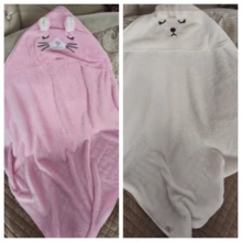 2 件男女通用连帽珊瑚绒浴袍，适合男婴和女婴，快干、柔软、温暖、多功能，可用于所有季节和场合，浴室、海滩、睡衣等。爱情人节、男童服装、女童服装、女童服装、睡衣、婴儿用品、婴儿服装、新生儿