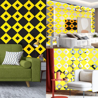 1pc Acrylic Mirror Wall Sticker, Home Decoration, Suitable For Living Room, Bathroom, And Home Office Walls. Vinyl Sticker For Bedroom Decoration, Room Decoration Items, Autumn Decoration, Classroom Decoration, Detachable Sticker For Home Decoration