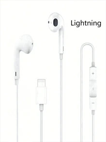1 paquet/2 paquets d'écouteurs filaires EarPods avec connecteur Lightning, écouteurs intra-auriculaires filaires compatibles avec avec télécommande intégrée pour contrôler la musique, les appels téléphoniques et le volume, écouteurs intra-auriculaires filaires avec connecteur Lightning, appels mains libres