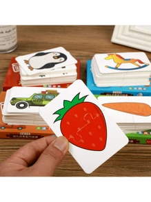 1 件/2 件/4 件婴儿启蒙卡套装 - 水果蔬菜配对拼图儿童益智玩具 儿童玩具、幼儿玩具、儿童玩具、儿童玩具、儿童游戏、婴儿益智、儿童动物玩具、儿童玩具>多色、2 岁女孩玩具