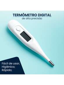 Termômetro Digital com Função Sonora e Tela Grande de Fácil Leitura - Branco - Visão 2