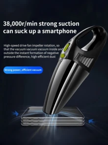 Aspiradora portátil de mano, de uso dual para el hogar y el automóvil, con succión potente y mini cepillo para limpiar, viene con múltiples accesorios, adecuada para automóvil, hogar y oficina, incluye boquilla para ranuras - Unitalla - Ver 6