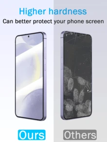 2pcs Full Coverage Tempered Glass Screen Protector, Bubble-Free, No Edges, Easy Installation, Suitable For Galaxy & Other Models, Full Screen Coverage Gift, Suitable For Birthdays, Easter, Presidents' Day, Etc. To Give To Family And Friends As Mobile Phone Screen Protector, Phone Accessories. Waterproof Shockproof Anti-Fall Anti-Fall Scratch Resistant Anti-Fingerprint - Black - View 6