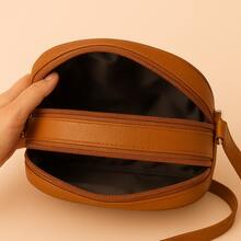 Women's Crossbody Bag With Fashion Embroidery, Modern Design - Camel - View 4