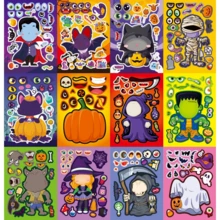 12/24/36pcs Halloween Kids Stickers, Can Create Various Halloween Character Expressions, Suitable For Halloween Kids Party, Crafts, Game Activities And More. - Multicolor - View 1