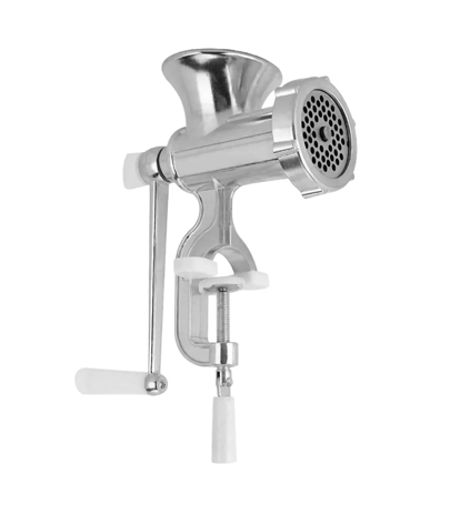 U HOME - Picadora de Carne Manual, Acero Inoxidable, 18x9,5x16 cm, Mango Antideslizante