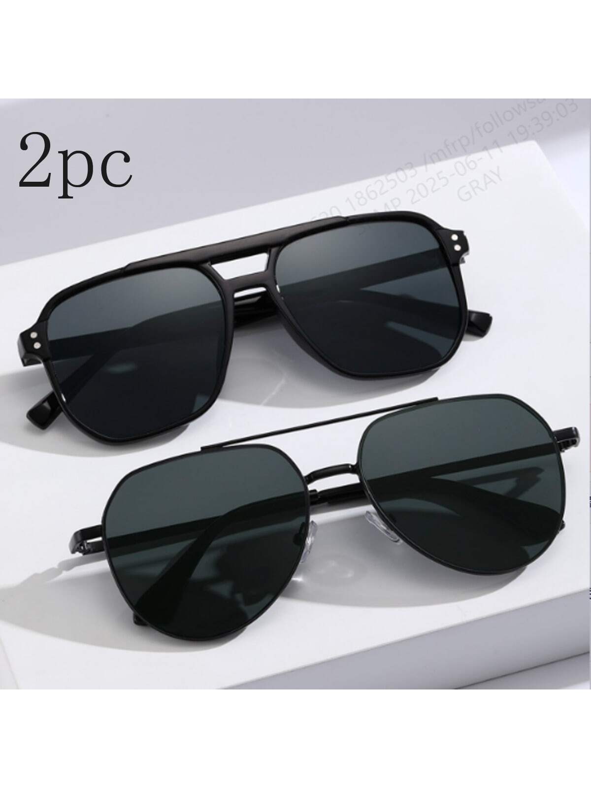 نظارات طبية رجالية موضة جديدة بتصميم رجعي شخصي، قطعتان