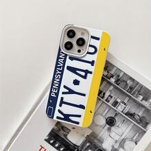 Funda protectora para teléfono con orificios grandes, diseño de letras azules y amarillas, compatible con phone 16 Pro, 16, 15 Pro, 14, 14 Plus/14 Pro, 13, 13 Pro, 12 Pro y 11/11 Pro. Ideal para cumpleaños y celebraciones. - Blanco - Ver 1