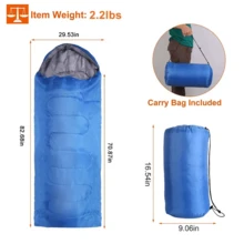 Camping Sleeping Bag, Lightweight And Waterproof - A Must-Have For Camping, Travel, And Outdoor Activities, Suitable For Camping, Hiking, And Cold Weather All Year Round - 藍色 - 查看 5