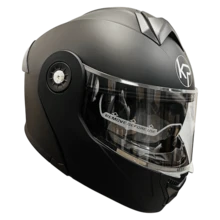 Casco Abatible para Moto con Visor Transparente y Gafas Internas - Negro - Ver 8