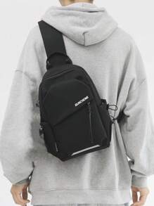 Myco Bolso bandolera pequeño con gráfico de letra casual para la vida diaria, bolso de pecho con gran capacidad para deportes al aire libre y almacenamiento de teléfonos, regalo para hombres y mujeres, riñonera informal para el primer día de escuela, regalo de Navidad o San Valentín