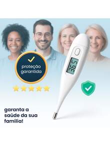Termômetro Digital com Função Sonora e Tela Grande de Fácil Leitura - Branco - Visão 10