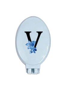 Printed With Daisy Initial Letter A-Z Pink Portable Hollow Comb Makeup Mirror Integrated Portable Folding Mirror Comb & Makeup Mirror