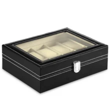 Black Watch Case For 6 Watches - 12 lưới - Xem 6