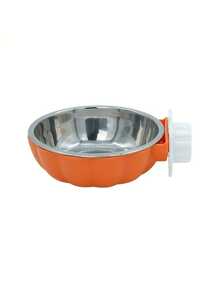 1 件，蓝色/黄色/橙色不锈钢悬挂式宠物碗，悬挂式宠物食盆，带安全盖的可拆卸升降喂食器，可拆卸不锈钢宠物笼碗悬挂式食物和水喂食器，小动物食盆和水盆，仓鼠大鼠，南瓜形不锈钢小型宠物食盆和水盆，独特的宠物设计，耐用的宠物用品，适用于兔子、大鼠、仓鼠、鸟类、松鼠