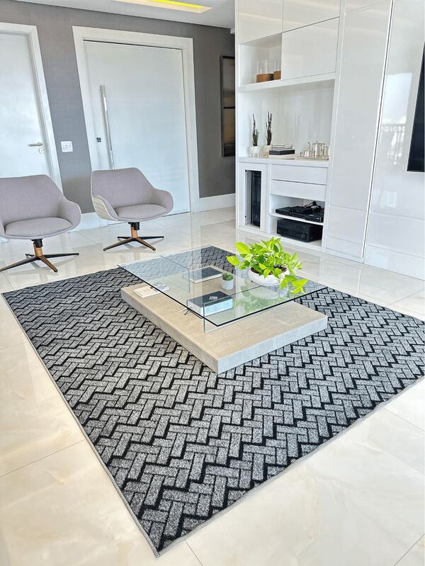 Tapete 2x2.50 Para Sala De Estar Quarto Lar Escritório Fácil Limpeza Elegante