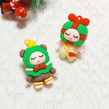 8 Pieces Christmas Series Cartoon Keychain Pendants, Christmas Craft Gifts, Cartoon Handcrafted Accessories
