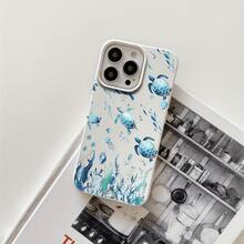 Funda protectora para phone con orificios grandes, diseño de algas marinas verdes, compatible con phone 16 Pro, 16, 15 Pro, 14, 14 Plus/14 Pro, 13, 13 Pro, 12 Pro y 11/11 Pro. Regalos para cumpleaños y celebraciones. - Blanco - Ver 1