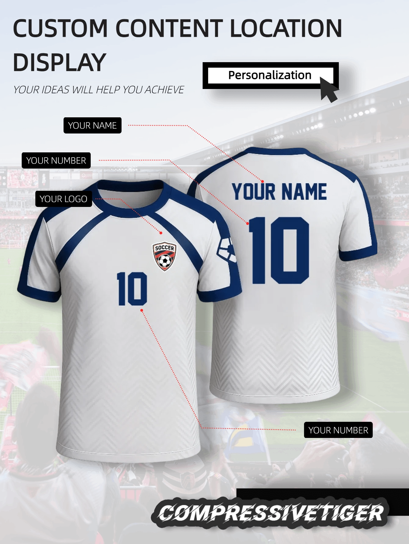 Áo bóng đá anime "Bastard!! Munchen" của Blue Chain, áo bóng đá anime unisex, áo thun cosplay Caesar, quà tặng anime cho nam và nữ. - trắng - Xem 1