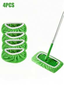 1 Pack/4 Packs/6 Pack, Elastic Band Flat Mop Cloth - Super Absorbent, Washable, Durable, Easy To Clean, Soft, Dust Mop Head Refill - Ideal For Cleaning Supplies And Home Maintenance, Microfiber Mop Pads Are Reusable (This Is A Small Size Mop Cloth, Suitable For Sizes 25.4*11.5 Cm Mop Board, Please Check The Picture And Size Carefully Before Purchasing) , Strong Absorption, Pet Hair Removal