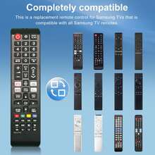 2 Controles Remotos Universales compatible con Samsung TV – Compatibles con Todos los Modelos, con 4 Botones de Acceso Rápido - Negro - Ver 2