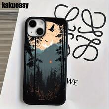 Funda protectora para phone con diseño de montañas de la Selva Negra (1 unidad), compatible con phone 16 Pro Max, 16, 15 Pro, 14, 14 Plus/14 Pro Max, 13, 13 Pro, 12 Pro, 11/11 Pro. Regalos para cumpleaños y fiestas - Blanco - Ver 6