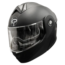 Casco Abatible para Moto con Visor Transparente y Gafas Internas - Negro - Ver 3