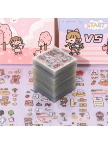 100pcs Cute Transparent Stickers For Planner, Girl Scrapbooking Bullet Journal Sticker Set - Transparent PET Cute Stickers - View 1