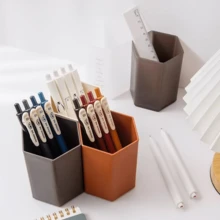 1/2/3pcs Minimalist Hexagon Pen Holder, Office & Student Desk Organizer, Luxury Minimalist Style Large Capacity Desk Decor & Stationery Storage, Suitable For Home, Office, And School