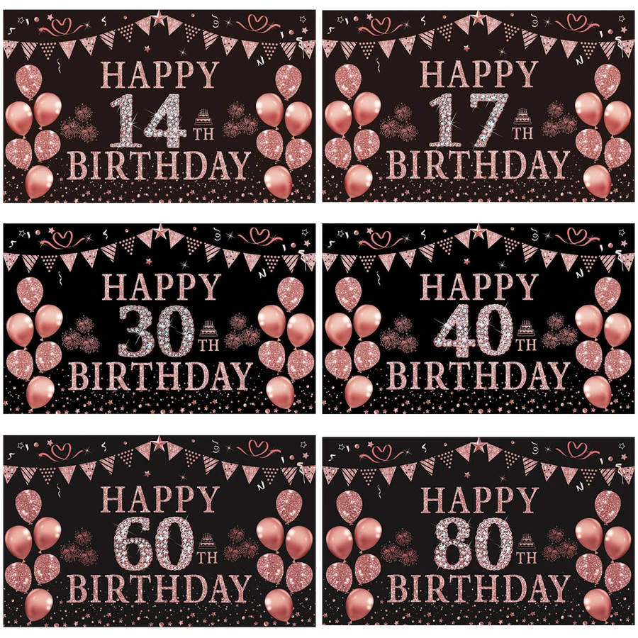 2D Flat Shiny Purple Background With Balloons, Suitable For 14th, 17th, 30th, 40th, 60th, 80th Birthday Party Decor, Indoor/Outdoor Party, Photography Backdrop, Home Decor, Garage Door Display, No Electricity Required