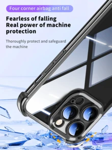 1个奢华电镀透明手机壳，兼容 17 Air/6/7/8/X/XS/XR/11/12/13/14/15/16/16e，兼容Galaxy S22/23/24/25/S24 FE/S25 EDGE，A04/05/06/A07/A17/A14/A15/A16/A24/A25/A34，兼容Redmi Note 9/10/11/12/13，兼容Redmi 9/10/12/13C 14C，兼容OPPO，兼容MOTO，兼容荣耀X，HW，兼容Realme C53 C55 C61 C63 C65 C75 Pro Max Plus，防震透明双层TPU手机壳案例，国际版，非国内版 - 黑色 - 查看 5