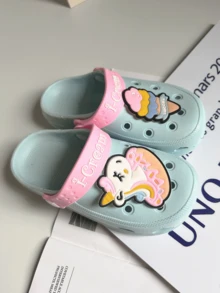 Kids Slippers, Toddler Breathable Sandals, Boys Girls Anti-Slip Soft Bottom Indoor Closed Toe Cartoon Slides - Baby Blue - View 2