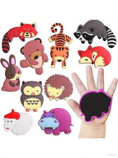 1 件幼儿冰箱贴随机动物形状儿童冰箱贴全背磁性软橡胶儿童磁铁益智玩具礼物冰箱白板卡通适合婴儿童