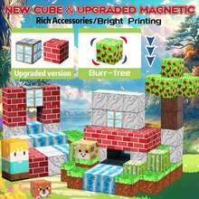 60/120/160pcs Magnetic Building Blocks, STEM Magnetic Tiles Sensory Toys, Suitable For Boys & Girls 3+ Years Old, Montessori DIY Puzzle Cube Construction Toys, Creative Stacking Toys, Ideal Birthday Or Holiday Gift (Some Colors Random) - Multicolor - View 9