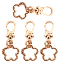 4pcs Flower Buckle Hooks, Swivel Hooks, Dog Clips, Suitable For DIY Hanging Cords, Metal Keychain, Metal Shaped Spring Clips, Carabiners, Key Rings, Bag Clips, Dog Leash Clips, Christmas Gifts - White - View 9