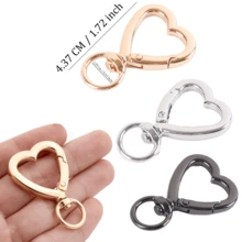 4 件/6 件/10 件可旋转心形锌合金五金扣，弹簧扣金属环适用于包袋、手机、钥匙 - 白色 - 查看 5