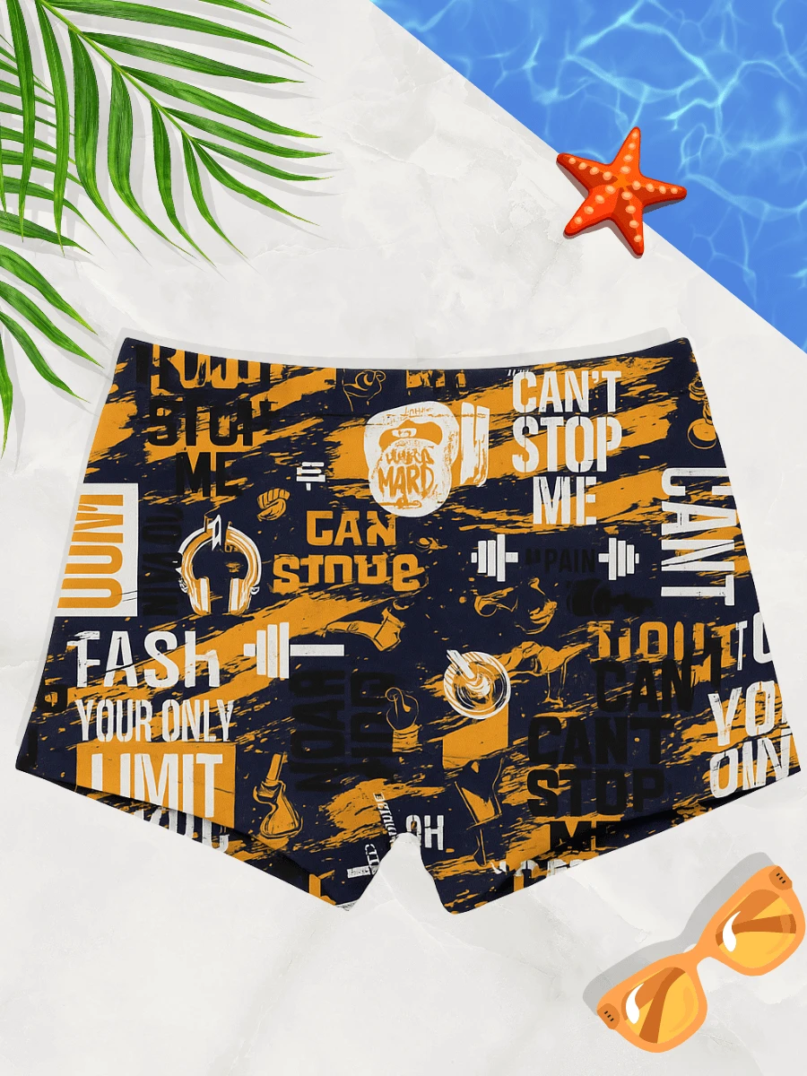 Lavin Basic Kids' Swim Trunks, UV Protection, Quick Dry, Sizes 4 To 16 - Amarillo/azul marino - Ver 1