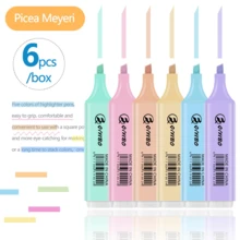 6 juegos de bolígrafos resaltadores de colores claros, bolígrafos marcadores con espátula, estética linda, impermeables, de secado rápido, a base de agua, en varios colores, aptos para mayores de 14 años