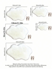 1pc Cloud-Shaped Faux Wool Rug - Modern Minimalist Design, Suitable For Living Room, Bedroom And Home Decor - Soft Plush Surface, Machine Washable - Winter Gift, Thick Rug, Autumn/Winter Plush Rug, Thick Carpet, Entryway Decor, Bathroom & Kitchen Decor - Multicolor - View 7