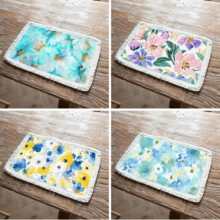 1 peça de jogo americano com estampa floral vintage, jogo americano de jantar com borlas de linho, decoração de mesa lavável, decoração de quarto, jogos americanos, porta-copos, jogos americanos de mesa de jantar de cozinha, decoração de festa interna e externa, decoração de casa, presente ideal - Multicolorido - Ver 1