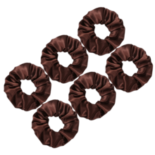 6件/套 100多种纯色女士缎面发圈 女孩弹力发带 马尾辫固定带 时尚日常使用休闲发圈