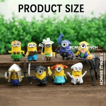 Minions 10个迷你PVC小摆件 - 适合装饰和收藏，家居、车内装饰，节日礼物，生日、圣诞节、感恩节的完美之选，可爱生动的设计，耐用塑料材质，收藏套装 - 彩色 - 查看 3