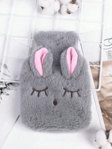 1pc Plush Rabbit Hot Water Bottle, Soft & Warm, Suitable As Gift For Winter, Back To School, Halloween, Christmas, Valentine's Day - Multicolor - View 2